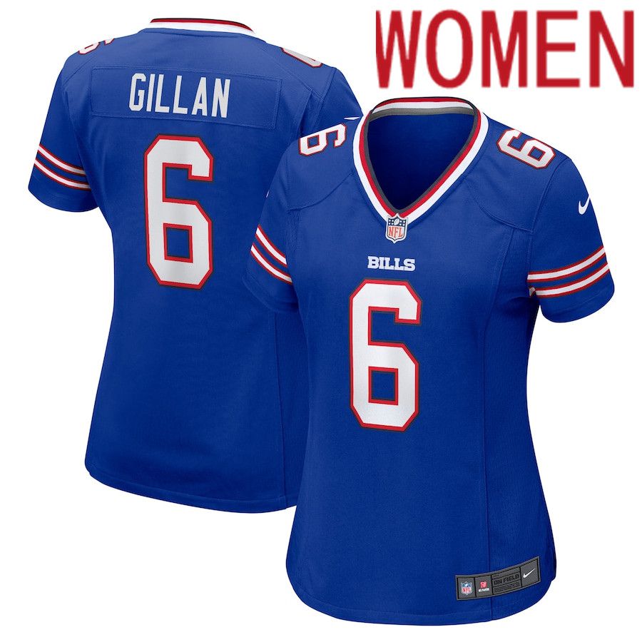 Women Buffalo Bills #6 Jamie Gillan Nike Royal Game NFL Jersey->women nfl jersey->Women Jersey